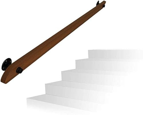 Corrimano per scale in legno di pino massiccio, lunghezza 25600 cm, per interni ed esterni, corrimano per villa loft, con kit di installazione, 500 cm