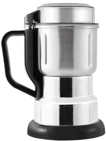 NISMIA Molino de Grano de café, Molino de café y Especias Multifuncional, Molinillo de Pimienta portátil eléctrico, para secar sustancias, Granos, Especias, Hierbas, café, etc.,Plata,B