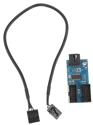 PHENOFICE USB Header Extension Splitter Pin USB Adapter Für Motherboard Dual Pin Einfache Installation Für Desktop-pcs Mit Schutzbeschichtung Zur Reduzierung Von Interferenzen