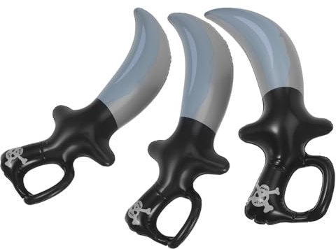 DRESSOOS 3stücke Aufblasbares Piratenschwert Spielzeug Aufblasen Party Favors Für Kindergeburtstag Halloween Und Piraten-mottoparty Requisiten