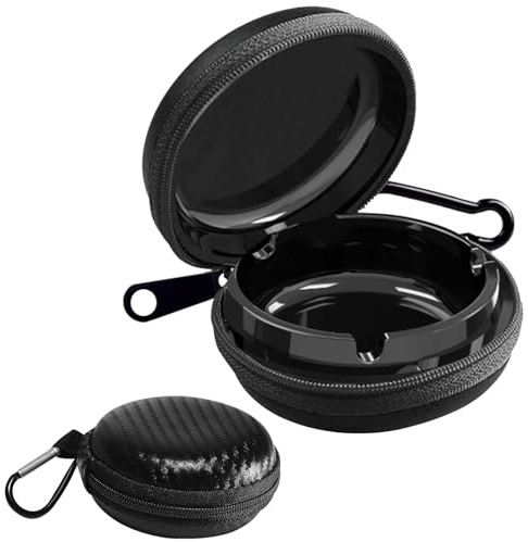 SEATOGEM Taschenaschenbecher, Tragbarer Aschenbecher, Taschenascher Mit Deckel, Reise Aschenbecher Mit Schlüsselanhänger für Outdoor, Camping