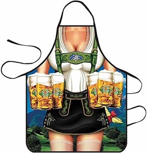 RSYHVG Mens Funny Oktoberfest Aprons Sexy Novelty BBQ Apron for Women Men Beer Festival Apron Cooking Kitchen Barbecue Apron for Party Apron Gift