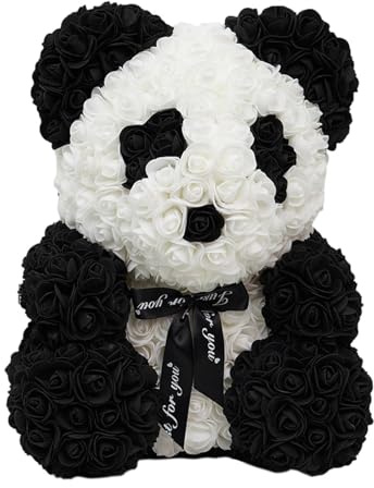 Blumen -teddybär - Art Flowers Rose Panda mit Herz/Schnalle, Geburtstagsgeschenk | Panda mit Herzblume, Geschenke zum Valentinstag, Geburtstag, Jahrestag, Ehemann, Stil 1, Se référer au descriptif