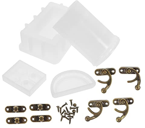 Operitacx Moule Silicone Epoxy Forme De Coffre Trésor pour DIY Set avec Accessoires Moule De Coulée pour Boîte De Rangement Artisanale Réutilisable Et Facile à Démouler