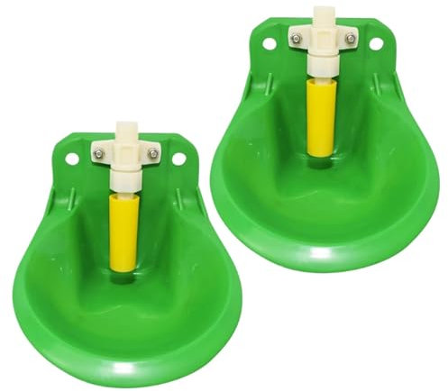 Automatische Viehwasserschüssel 2-Pack-600 ml Tierbrunnen mit Schwimmerventil, Plastikwasserer für Kühe//Ziegen, Farmfütterungsausrüstung für Farm Ranch, leichtes Design