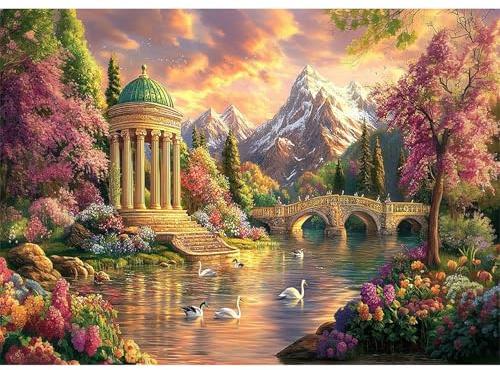 Yunlus Jigsaw Puzzles for Adults 1000 Pieces Impossible Hard Difficult Challenging Puzzles for Adults 1000pc Puzzle Peaceful Enchanting Garden Jigsaw Puzzle 1000 Pieces 70 x 50 cm