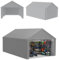 ACXIN Tenda da magazzino, 4 x 6 m, resistente garage per tende e tettoia come tenda da garage, tenda impermeabile con telaio in acciaio e telone in PE per giardino, attrezzi, auto (grigio)