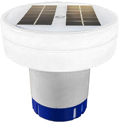 Ionizador solar para piscina, dispensador de tabletas de cloro flotante, purificador de piscina, dispensador de cloro flotante adecuado para limpieza de piool, prevención de algas, purificación de