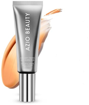 Azio Beauty SPF 50+ Tinted Anti-Aging Moisturiser 35ml Medium – Broad Spectrum UVA/UVB/HEV Protection - Hydrating Sheer Coverage Blurs Pores & Smoothes Fine Lines with Matrixyl & Niacinamide