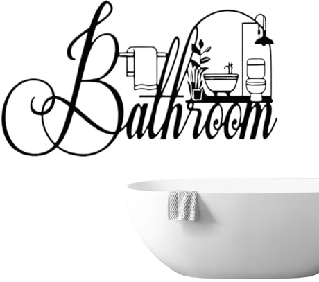 Yuemeuy Decorazione per Bagno in Metallo - Segno Parete Bagno Ritagliato Arredo - Decorazioni Stile Vintage Per Ingresso Hotel Casa Appartamento