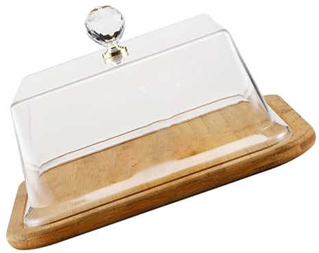 NUEAYMS Présentoir à gâteaux en bois avec couvercle transparent pour pâtisserie maison et fête
