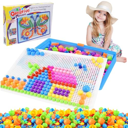 RANJIMA Gioco a incastro a mosaico per bambini, giocattolo educativo per bambini, giocattolo creativo per ragazzi, ragazze, mosaico, idea regalo per ragazzi e ragazze