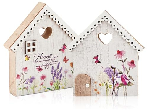 Tischdeko Frühling Ostern, Holz Frühlingsdeko Tisch | Fenster Deko Frühling Innen, Osterdeko Modern (A)