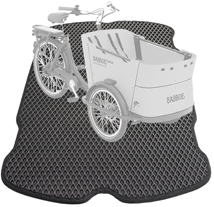 EVA Drive Premium Schutzmatte für Babboe Curve | Lastenrad Fußmatten Teppiche | Lastenrad Zubehör | mit Einfassung | Farbe Schwarz