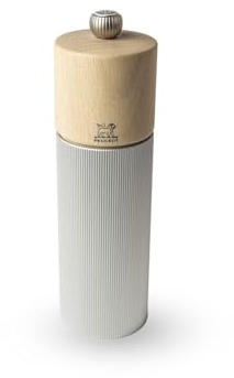 PEUGEOT - Moulin à Sel Line 18 cm - Réglage Classique - Innovation Sel Glace, Mécanisme Zirlion - Aluminium et Bois Labellisé PEFC - Fabrication Française - Coloris Naturel