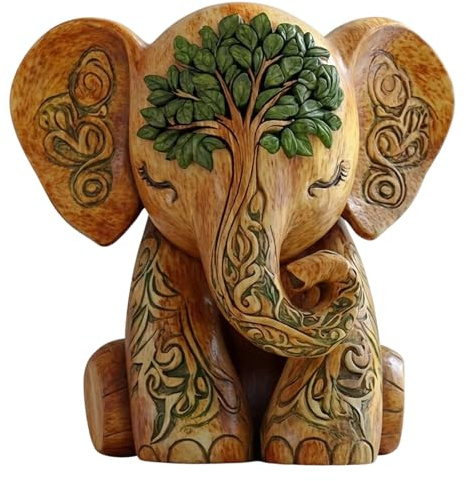 JazRvr Elefant Deko, Elefant Figur, Flaches Design, Modern, Für Wohnzimmer Schlafzimmer, Dekoratives Accessoire, Stabil Und Optisch Ansprechend