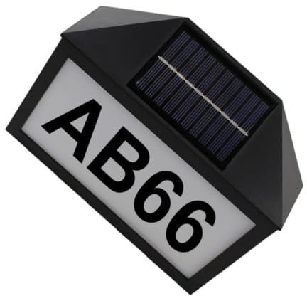 Solarbetriebene Hausnummernschildbeleuchtung 3w Ip55 Schwarz aus Abs und PC