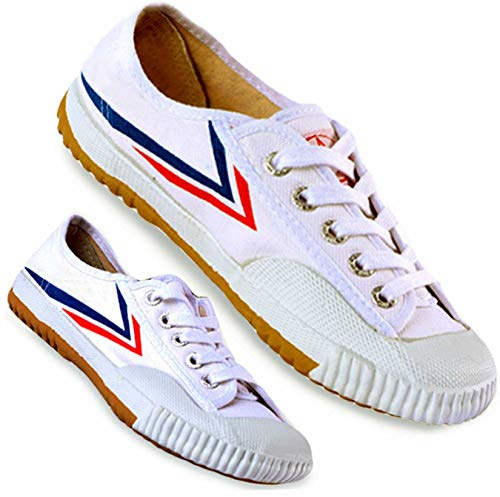 T.O.P ONE Kung Fu Martial Arts Parkour Shoes,Rubber Sole Sneakers-White 40(Men 8|Women 9.5)