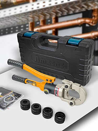 AMZCNC Pinza a pressa professionale con profilo TH, 16-20-26-32, set di utensili a pressione con testa girevole a 360°, per tubi compositi con raccordi del contorno TH, TH26, TH32 con