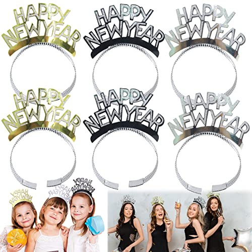 JOKILY Silvester Haarreif, Happy New Year Haarreifen, Stirnband, Party Haarreif, Silvester Deko 2025, 2025 Kopfschmuck Haarreifen Silvester, Kinder Erwachsene Silvester Party Haarschmuck Zubehör