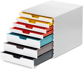 Durable Cassettiera A4 (Varicolor Mix) 7 cassetti, con porta etichetta, multicolore, 762727