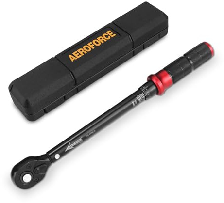 AEROFORCE 3/8-Zoll Drehmomentschlüssel (10-60 Nm), 72-Zahn Ratsche mit Doppelrichtungs-Umschaltung, Präzisionskalibriert für Fahrrad, Motorrad und Autoreparaturen