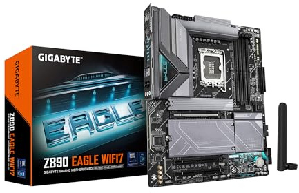 GIGABYTE Z890 Eagle WIFI7 Intel Core Ultra (Series 2) LGA 1851 Scheda madre, ATX, DDR5, 4X M.2, PCIe 5.0, USB4, WIFI7, 2.5GbE LAN, EZ-Latch