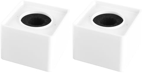 VOANZO 2 Stück tragbare Mikrofon-Flaggenstation, quadratisch, Würfel, Interview-Mikrofon, Logo-Flaggen, weiße Mikrofonausrüstung für Sendungen und Interviews