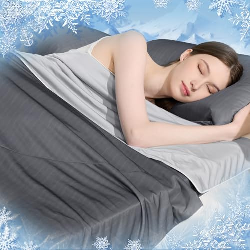 Luxear Cooling Duvet for Summer, Breathable Cooling Blanket for Night Sweats Arc-Chill Summer Cool Fiber Quilt, Coverless Duvet for Adult Baby Children Pet, 200x220cm, Grey