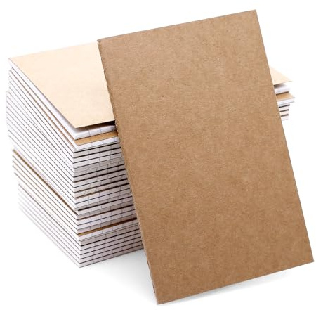 Piuluvor® 30 Pezzi Mini Quaderni A6, Blocchi Note a Righe, Copertina in Carta Kraft Piccola Blocchi Note Diario Tascabile Taccuini per Famiglia, Scuola, Ufficio, Viaggi
