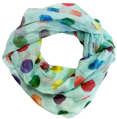 J26 Dots Punkte Seide Sommer Loop Farbverlauf Silk Uni Rundschal Schlauchschal Stola Schal leicht