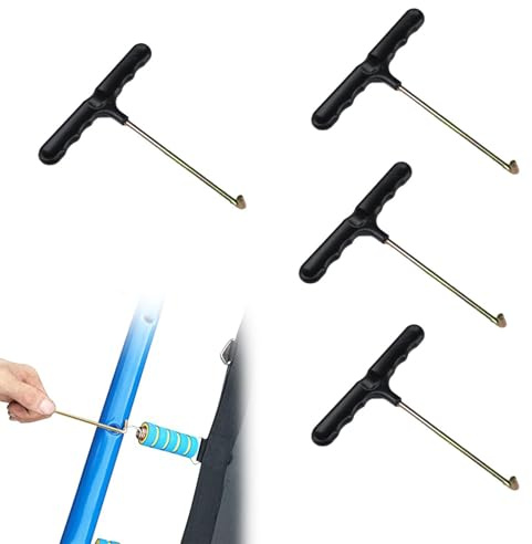 AONAYO 4 Stück Trampolin Federn,Federspanner Trampolin,Federhaken,Trampolin Werkzeuge,Federzug Metall,Trampolin Federspanner,Trampolin Federzug T-Haken Für Jumping,Trampolin,Springen,Federzug