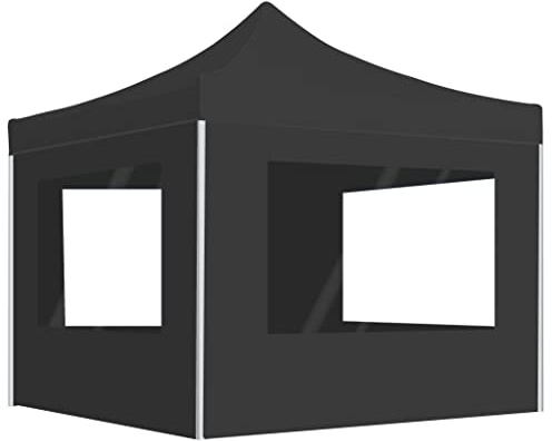 Tente de Réception Extérieure, 3x3m en Alliage d'Aluminium avec Toit PVC, Chapiteau de Jardin Exterieur Pliable, pour Événements en Plein Air, Jardin, Fêtes, Couleur Anthracite, 3.05x3x3 m