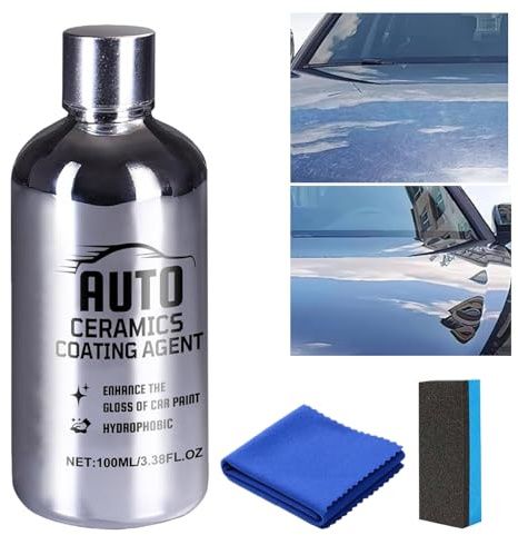 Scellant en céramique pour voitures, 100 ml, polissage avec finition brillante, avec chiffon et peinture de véhicule, pour réparation des rayures de voiture, camion, tracteur, SUV, jante de moto