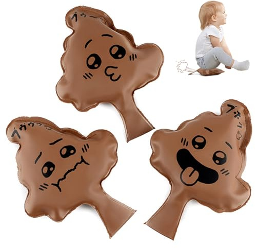 Pineeseatile Cojines autoinflables para Hacer Ruido, 3 Unidades, 5, 5 x 4, 3 Pulgadas, para Hacer Ruido de Pedos, bromas Divertidas de Goma para niños, cojín de Pedos Reutilizable portátil