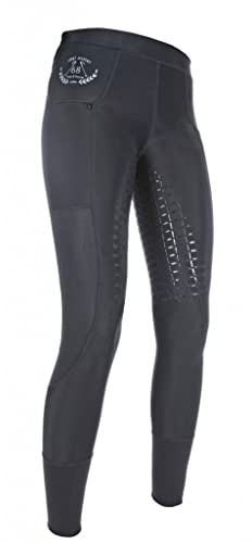 HKM 10010 ridleggings mesh, silikon helsits, flickor 122–164 kvinnor 32–46, 9100 svart, 36