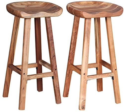 vidaXL Barhocker 2 STK. Massivholz Akazie