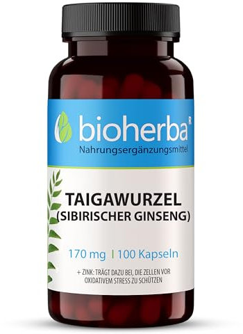 BIOHERBA Sibirischer Ginseng – Taigawurzel Kapseln mit Zink, 170 mg, 100 Stück, PZN 18216781