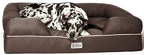 PetFusion Ultimate Hundebett aus Memory-Schaum, Jumbo-Lounge, orthopädisch, bequem, groß, wasserdicht, für extra große Hunde, Schokoladenbraun, Größe XXL (127 x 102 x 33 cm)