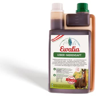 EWALIA Leber-Nierensaft | 1 l | Ergänzungsfuttermittel für Pferde | Mit abgestimmten Kräutern