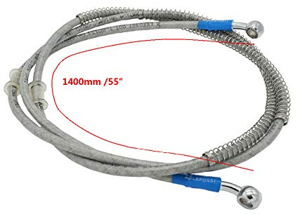 1400mm 140cm SYUU UUniversal Motorrad Bremsschlauch Geflochtener Hydraulikstahl Stärken Bremskupplungsöl Schlauchleitung Fahren kompatibel mit Pit Dirt Bike Enduro Motocross Street Bikes Sport Bikes