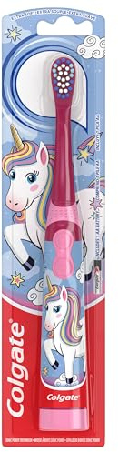 Colgate Spazzolino da denti per bambini, alimentato a batteria, motivo: unicorno, 1 pezzo