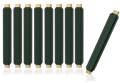 Talvani Basteldraht 9X | in grün Silber schwarz – Flexibler Blumendraht zum Basteln – Rostfreier Draht, DE Versand – Verbesserter Bindedraht für Pflanzen lackiert, Ø 0,65 mm, 38 m