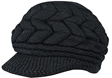 Andiker Femmes Béret Casquette Souple Vintage Bonnet Chapeau Hiver Chaud Chapeaux Chapeau Femme Hiver (Noir)