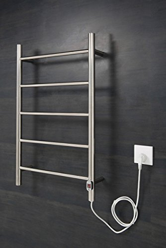 Warmehaus Stainless Steel Electric Heated Warmer Heated Towel Rail Wall Mounted Straight - 800x500mm Chrome for Bathroom Kitchen