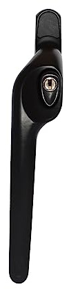 ERA Maxim Offset Locking Window Handle Left Hand Black | PVC Windows Handle Replacement | Black Button Black Windows Handle with Key