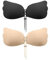 Boolavard Super Sticky Push Up Bras, 2 Pack Drawstring Strapless Backless Breast Lift Bras for Women Wedding Dresses Reusable (UK, Cup & Band, B)