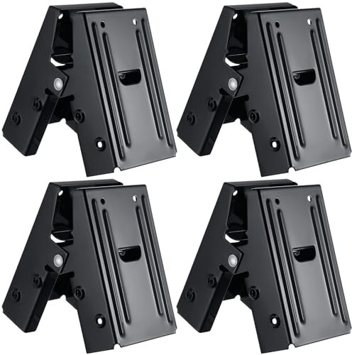 Gisafai 4 soportes de caballete de acero con capacidad de 100 kg (un par), soportes de metal para caballos de sierra fáciles de usar para almacenamiento compacto