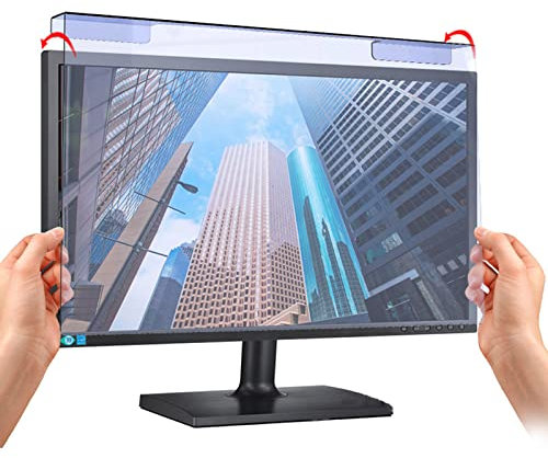 Computer Universale Filtro Anti Luce Blu,Anti Luce Blu Proteggi Schermo,Pellicola Filtrante Anti-UV per la Protezione degli Occhi per Monitor&Desktop PC,Installazione sospesa,staccabile,riutilizzabile