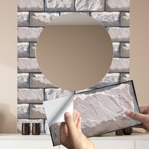 Stickers Carrelage 15X30Cm La Pierre Blanche Sticker Carrelage Salle De Bain,Stickers De Escalier,Décoration Murale Adhésive En Pvc Imperméable(30Pcs)
